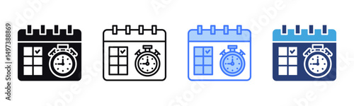 Deadline icon sheet multiple style collection