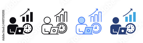 Productivity icon sheet multiple style collection