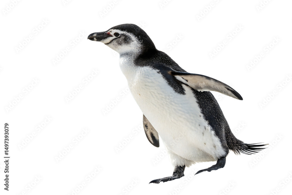Obraz premium Adorable Humboldt Penguin Chick A Close-Up Photo of a Young Penguin