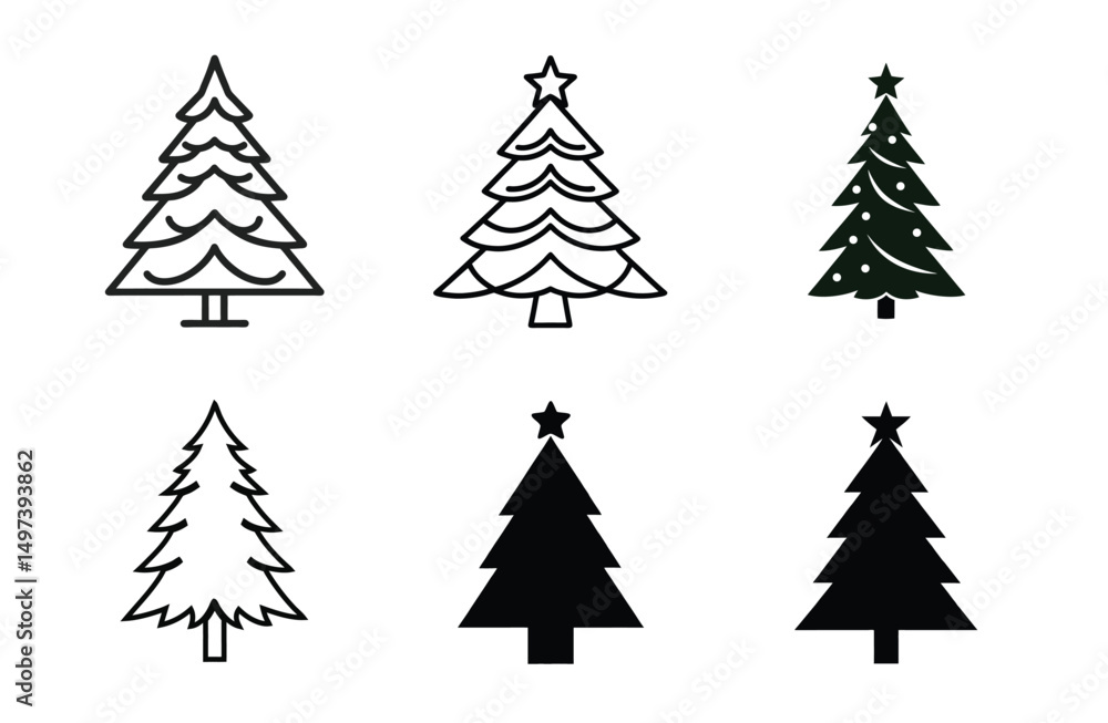 Obraz premium Christmas Icon Set Illustrator Template – Festive Vector Pack