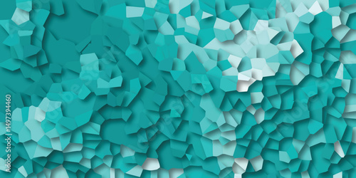 Abstract teal geometric patterned background with shaded three dimensional effect suitable for digital graphics