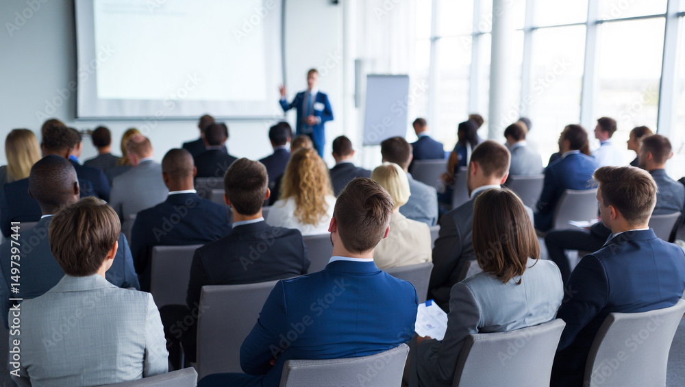 Obraz premium Professional Speaker at Corporate Business Event