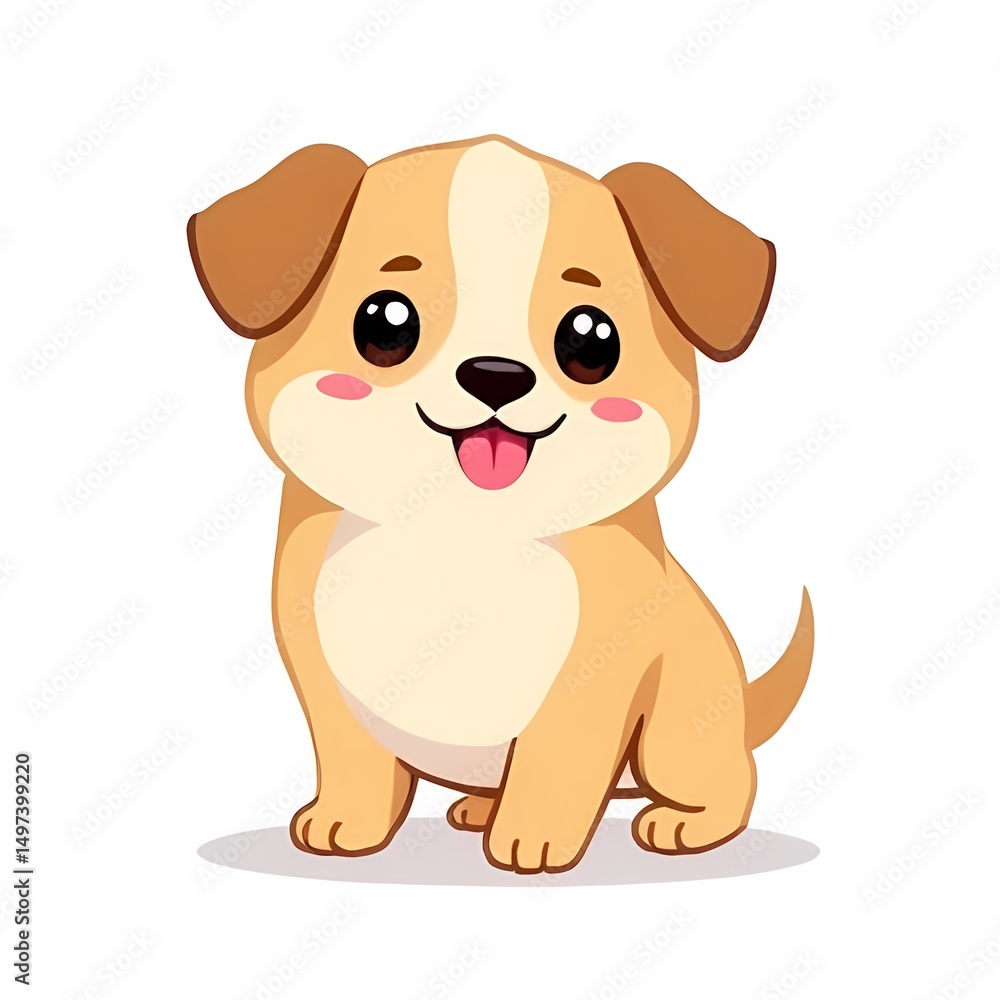 Obraz premium Adorable Puppy Illustration Cute Dog Cartoon Character