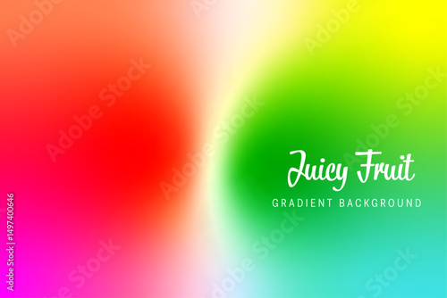 Juicy Fruit gradient background shows warm summer colors blending gently from vivid red to fresh green with a bright middle shine nice for happy themes or event ads