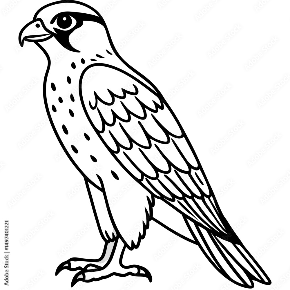 Obraz premium Northern Falcon line art vector
