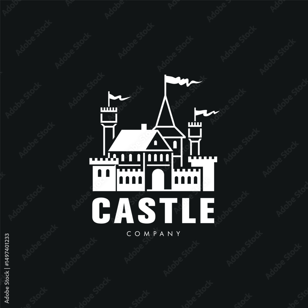 Fototapeta premium Castle sign template design.