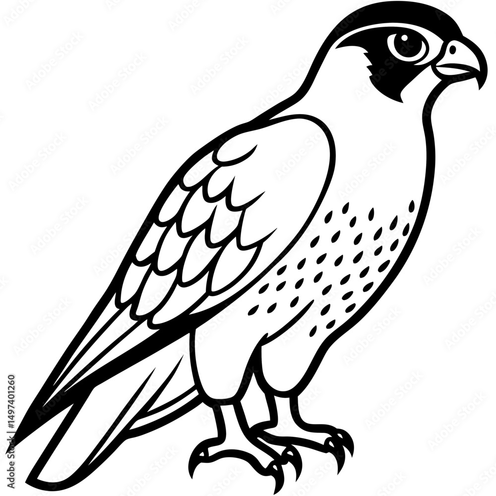 Obraz premium Northern Falcon line art vector