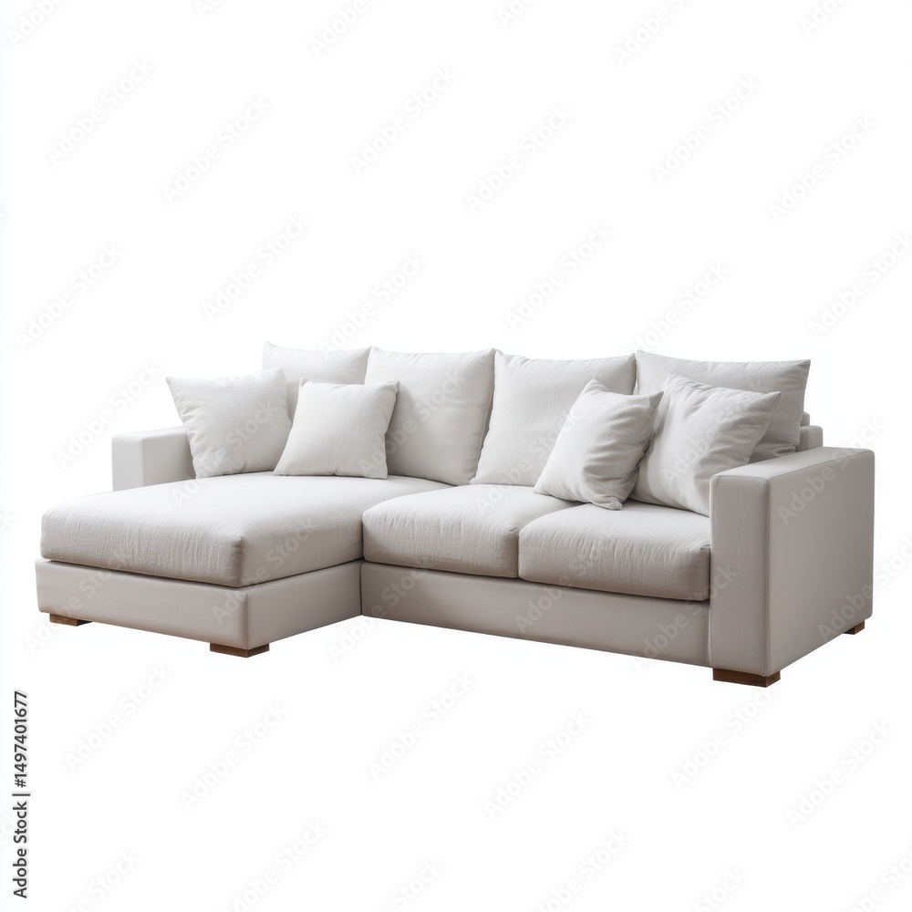 Fototapeta premium Modern sectional sofa on white background