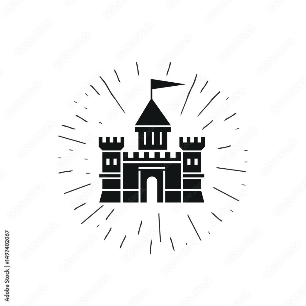 Fototapeta premium Castle sign template design.