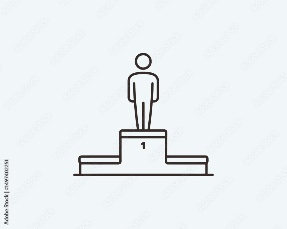 Fototapeta premium Podium award outline logo icon symbol vector illustration