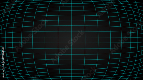 3d distorted wireframe grid warp template design vector illustration background. Empty 3 dimension virtual mesh with perspective wireframe grid geometric sketch. Cyber virtual line wavy frame.