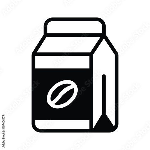 A glyph style icon of flavoured milk packaging