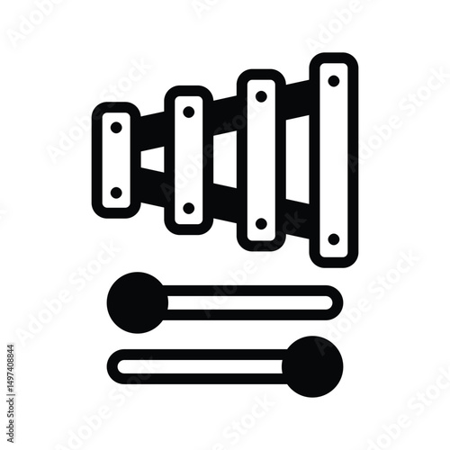 A visually engaging glyph icon of xylophone