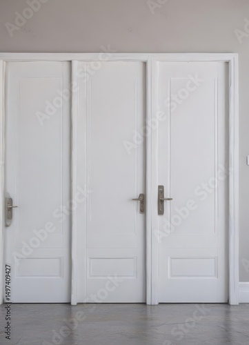 Wallpaper Mural Series of white doors, various states, bright setting ,  contemporary,  backdrop,  room Torontodigital.ca