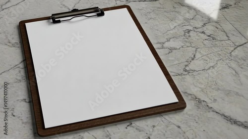 Wallpaper Mural Clipboard with blank paper on a stone surface, ideal for mockups Torontodigital.ca