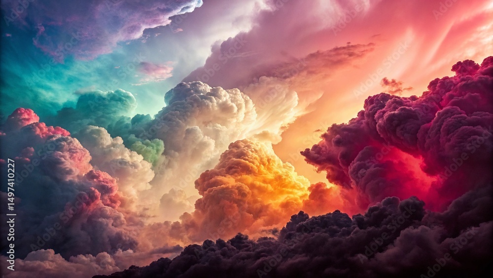 Fototapeta premium Vibrant Abstract Cloud Swirls in Surreal Dreamlike Digital Art