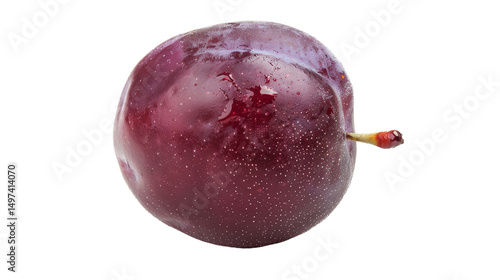 Single Red Plum, Isolated o...