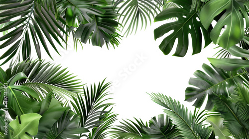 Tropical Leaves Frame Borde...
