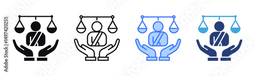 Personal Injury icon sheet multiple style collection