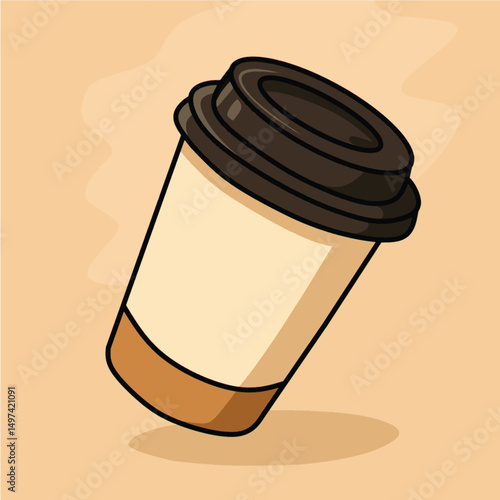 Disposable drink cup icon, Vector illustration