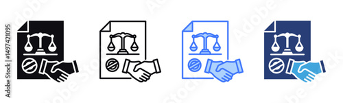 Power Of Attorney icon sheet multiple style collection