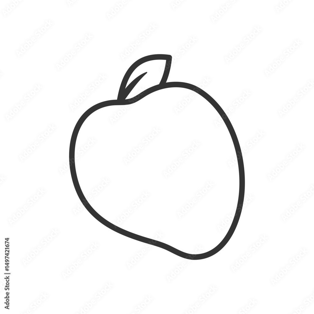 Vector illustration of an mango fruit on a white background. Fruit icon with line style Vector illustration of an mango fruit on a white background. Fruit icon with line style