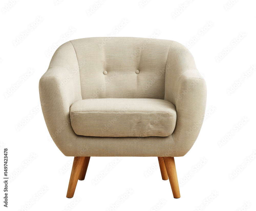 Naklejka premium Cozy armchair design for contemporary living room decor, cut out transparent