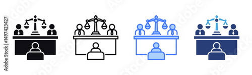 Court icon sheet multiple style collection