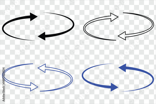 circle arrow icon set. Cycle, resumption , repeat concept. eps 10.