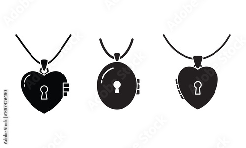 locket icon flat vector icon for apps and websites.eps