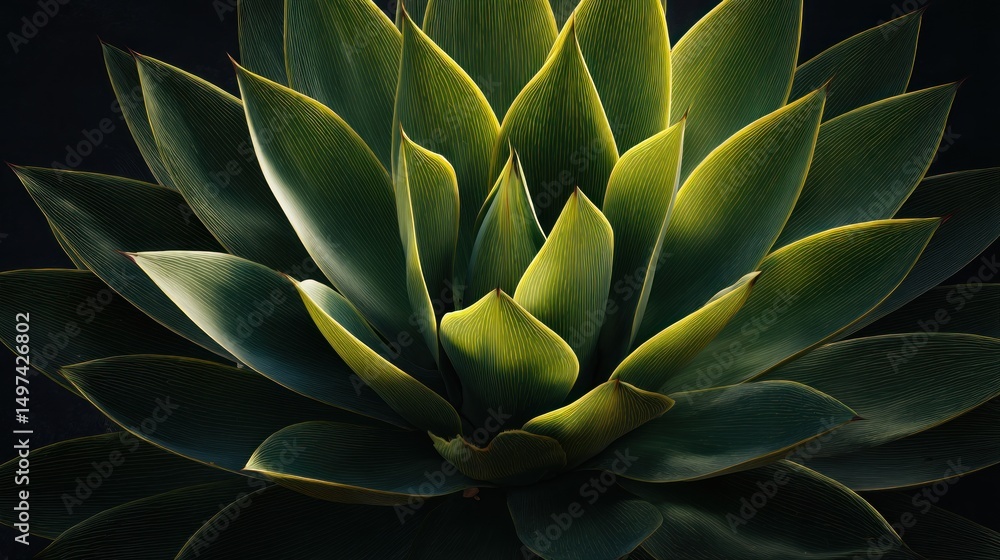 Fototapeta premium Agave Plant in Detail: A Study of Texture, Form and Natural Contrast