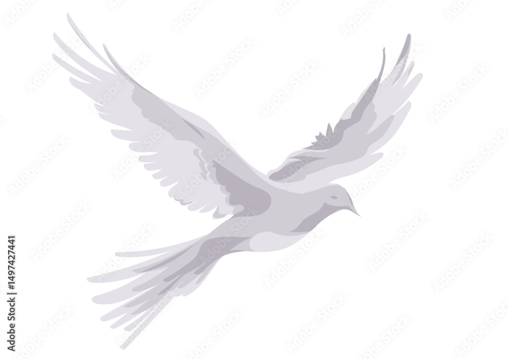 Naklejka premium Graphic white dove flying