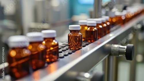 Wallpaper Mural Medicine packaging process isolated on white background Torontodigital.ca