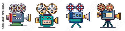  film projector flat illustration flat style