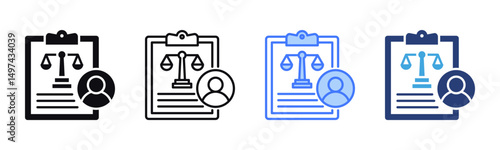 Lawsuit icon sheet multiple style collection