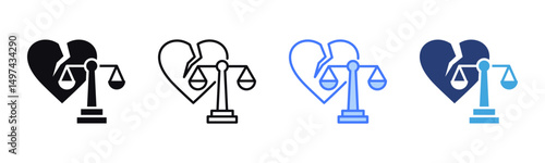 Divorce icon sheet multiple style collection