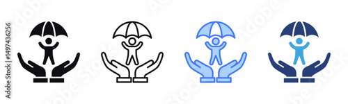 Child Custody icon sheet multiple style collection
