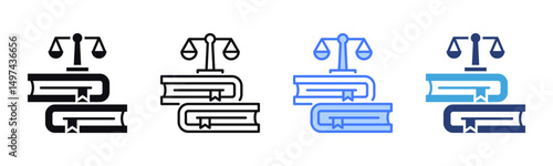 Law Book icon sheet multiple style collection