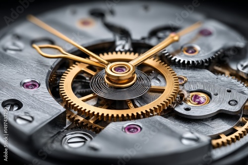 Wallpaper Mural Intricate details of a mechanical watch movement showcasing gears and jewels in a finely crafted design Torontodigital.ca