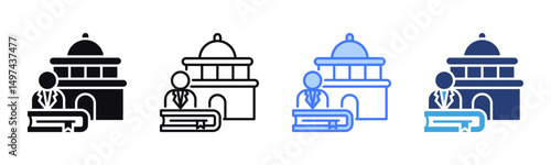 Lawyer icon sheet multiple style collection