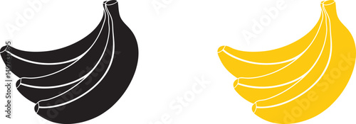 banana icon banana bunch black silhouette vector illustration 