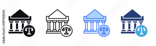 Court icon sheet multiple style collection