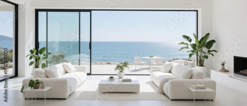 Modern Living Room with Ocean View