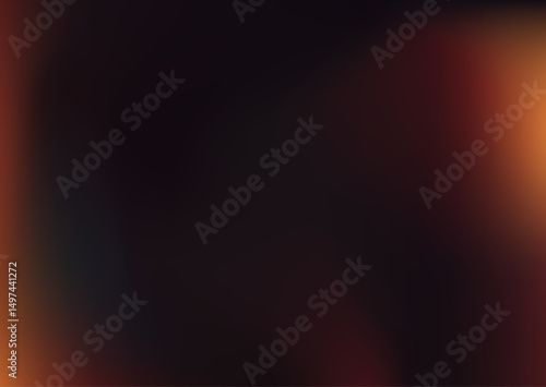 Retro photo film. Dark vintage film texture with soft orange light leaks. Blurred retro background of old analog photography. Grunge gradient overlay. Abstract vector illustration.