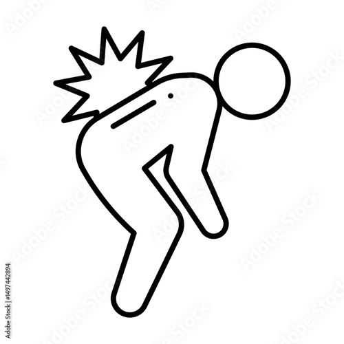 Backache line icon