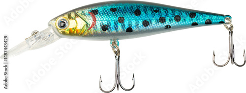 Fishing spinners and wobblers multi-colored on background
