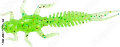 Fishing spinners and wobblers multi-colored on background