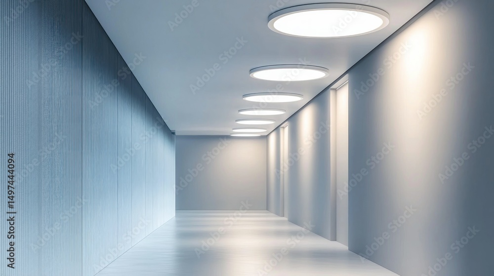 Obraz premium Minimalist hallway lighting isolated on white background