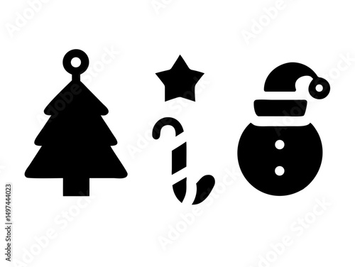 Marry christmas icons set