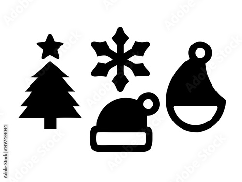 Marry christmas icons set